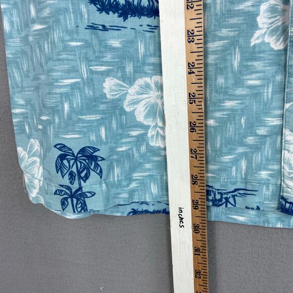 High Sierra Button Up Short Sleeves Linen Blend Hawaiian Tropical Shirt Medium - Picture 6 of 7